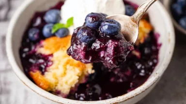Delicious Easy Blueberry Cobbler Fresh Out of the Oven