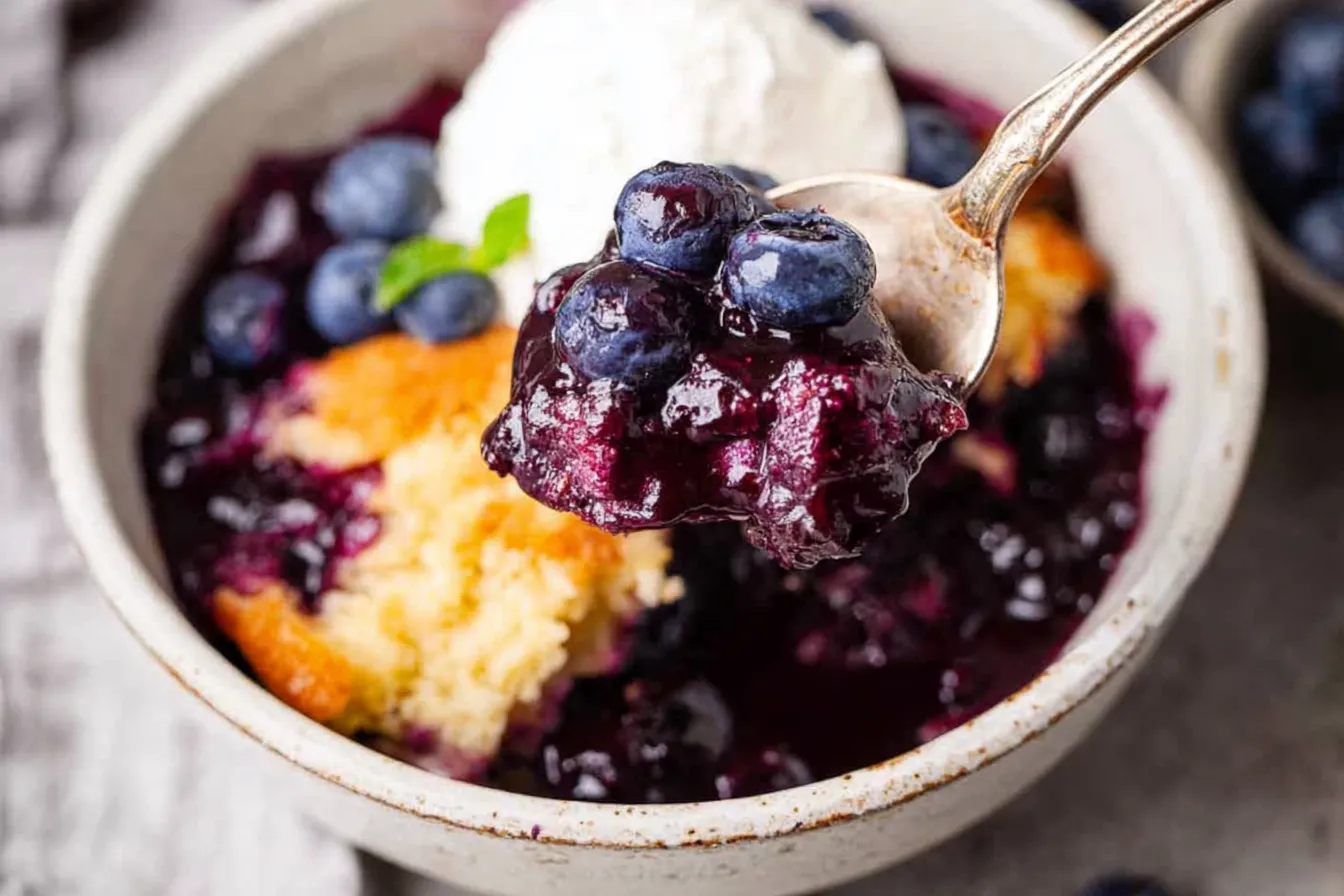 Delicious Easy Blueberry Cobbler Fresh Out of the Oven