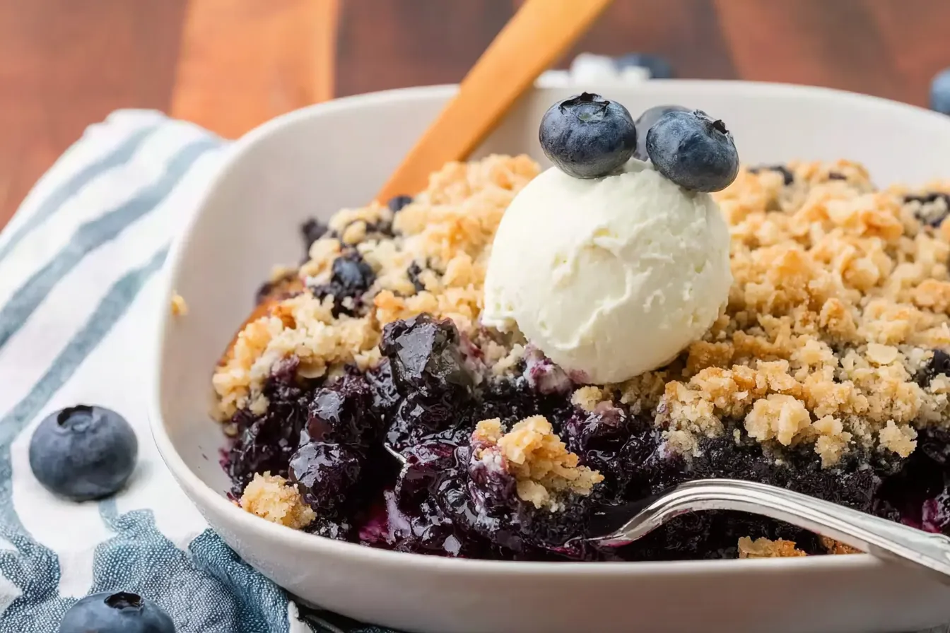 Easy Blueberry Crisp Ready to Serve