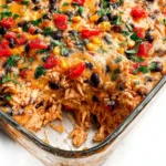 Easy Chicken Burrito Casserole Ready to Serve