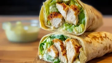 Easy Chicken Caesar Salad Wrap Recipe - Fresh & Delicious