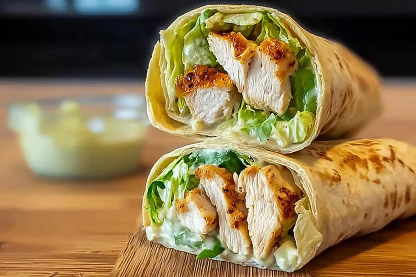 Easy Chicken Caesar Salad Wrap Recipe - Fresh & Delicious