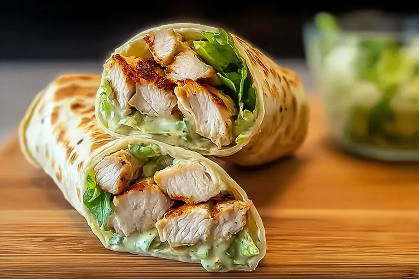 Easy Chicken Caesar Salad Wrap Recipe: Deliciously Simple! 4 Easy Chicken Caesar Salad Wrap Recipe