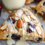 Easy Glazed Fresh Cherry Almond Scones Freshly Baked