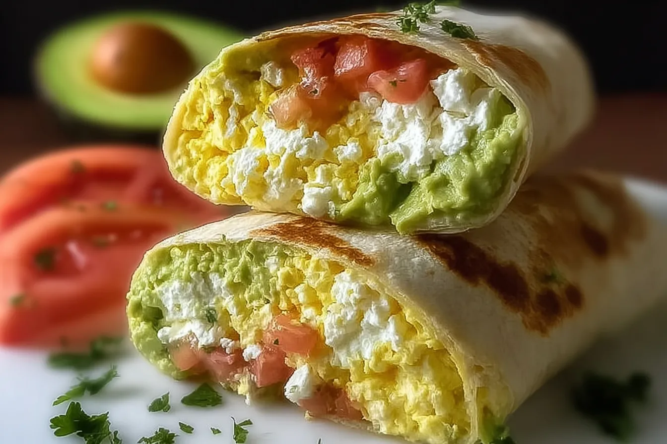 Easy High-Protein Breakfast Wrap with Cottage Cheese & Avocado