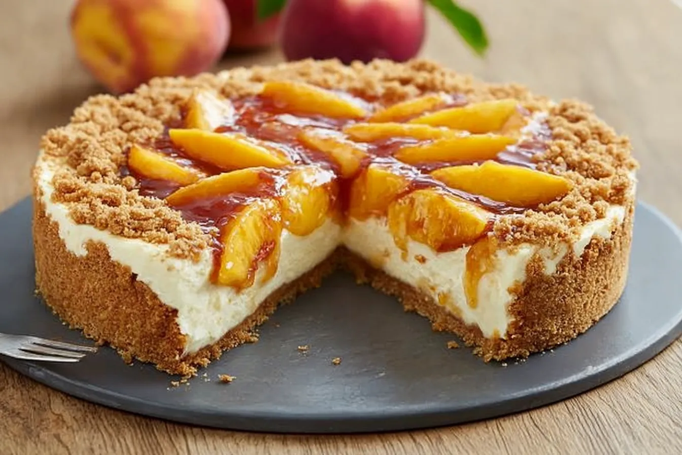 Easy Peach Cobbler Cheesecake Recipe 