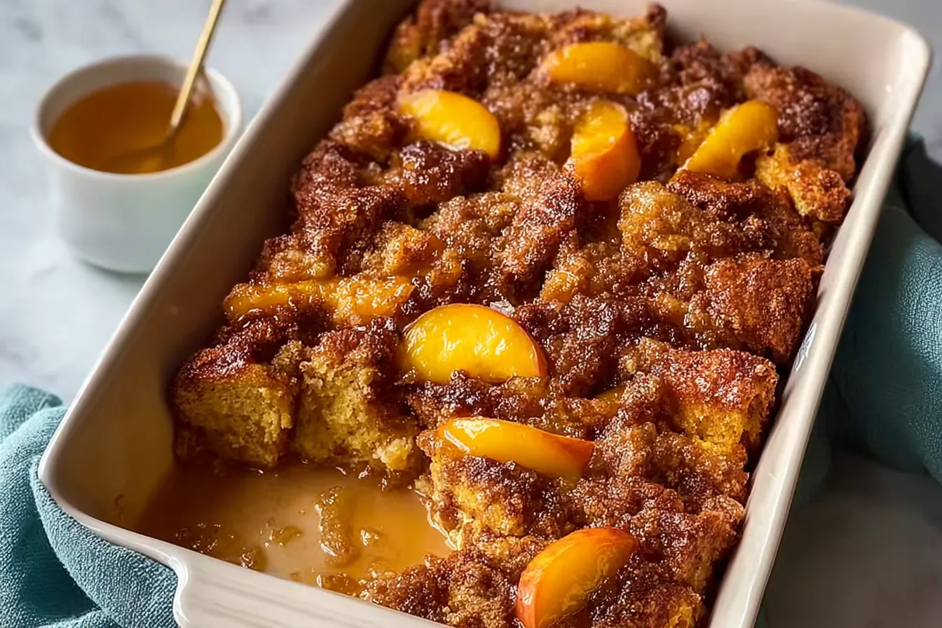 Easy Peach Cobbler French Toast Bake – Breakfast Bliss