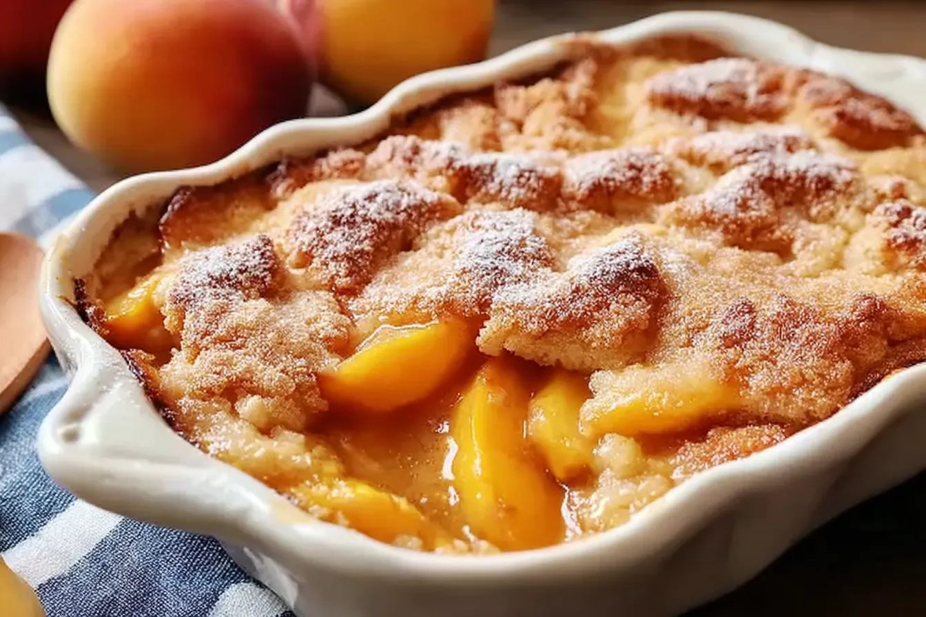 Easy Peach Cobbler with Canned Peaches Delights