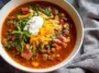 Easy Taco Soup in a Colorful Bowl