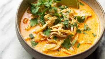 Easy Thai Chicken Curry Soup in a Bowl
