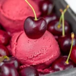 Fresh Cherry Sorbet in a Bowl