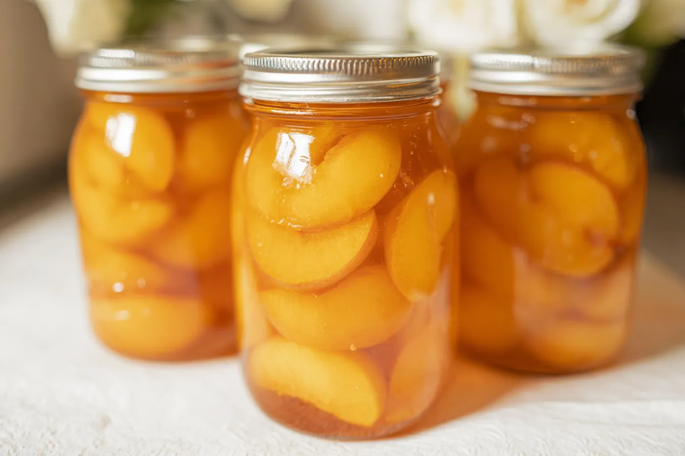 Fresh Honey Syrup Canned Peaches Ready to Enjoy
