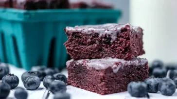 Glazed Blueberry Brownies (All-Natural) Freshly Baked