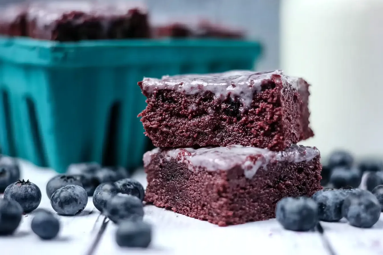 Glazed Blueberry Brownies (All-Natural) Freshly Baked