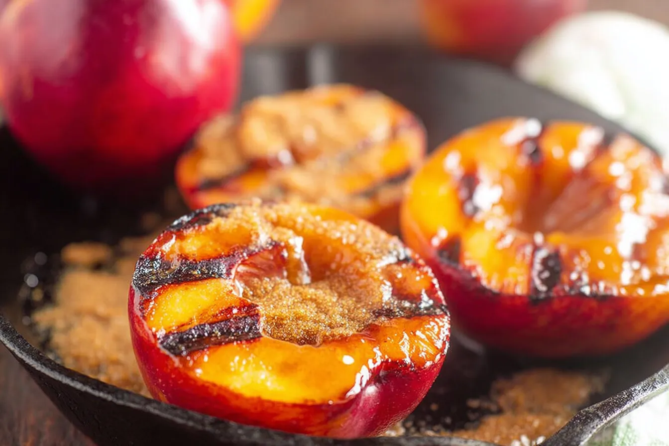 Grilled Peaches with Cinnamon and Brown Sugar 