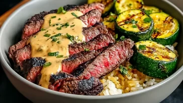 Grilled Steak Bowl with Zucchini Bliss - Tasty Meal