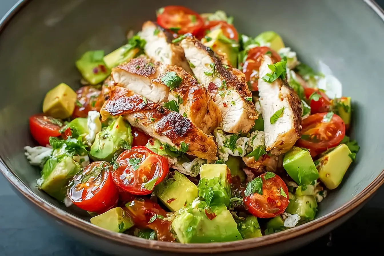 Healthy Avocado Chicken Salad in a Bowl - Fresh and Delicious