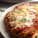 Healthy Baked Chicken Parmesan Plated
