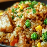 High Protein Crispy Garlic Chicken Fried Rice Recipe 15 High Protein Crispy Garlic Chicken Fried Rice Plated