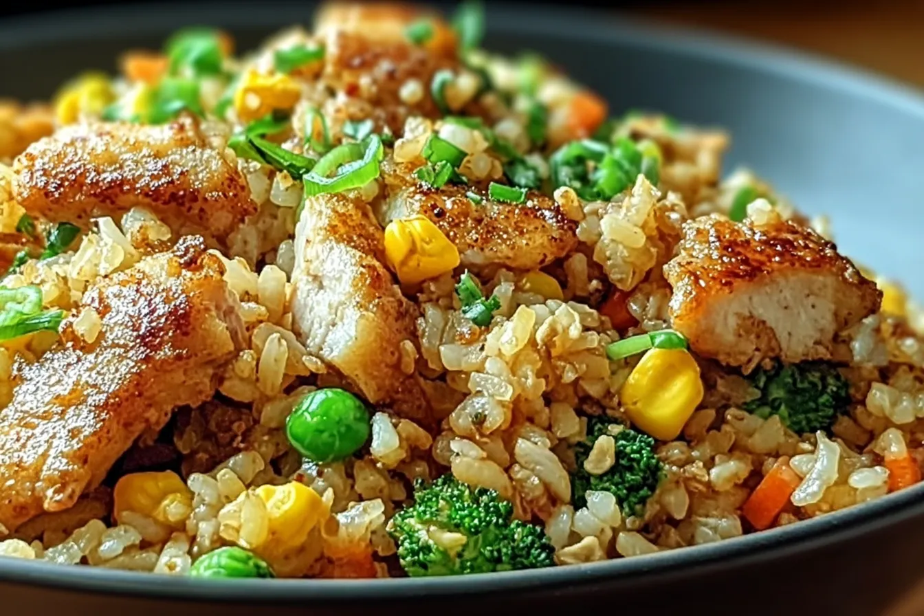 High Protein Crispy Garlic Chicken Fried Rice Recipe 4 High Protein Crispy Garlic Chicken Fried Rice