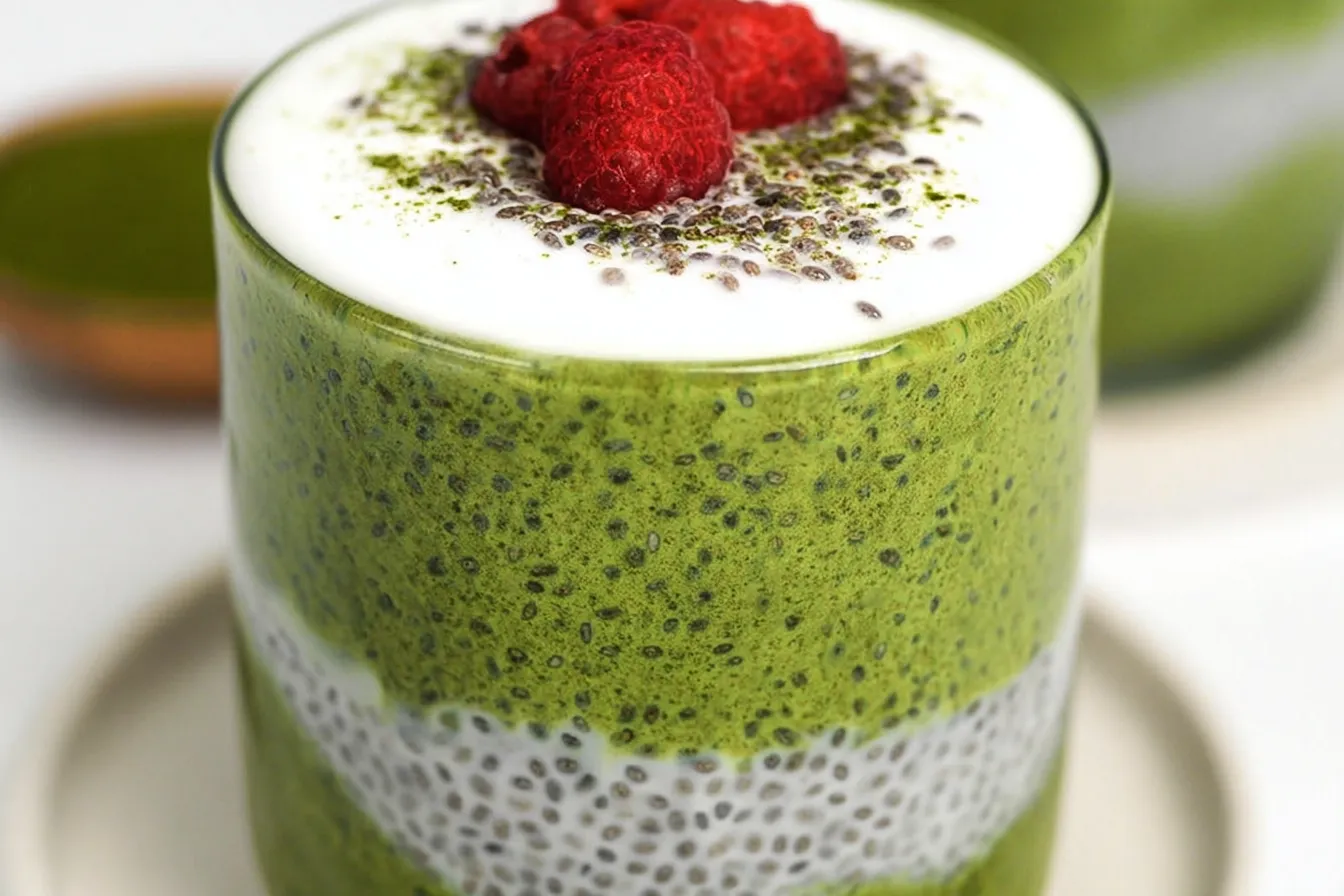 High-Protein Matcha Chia Pudding Ready to Enjoy