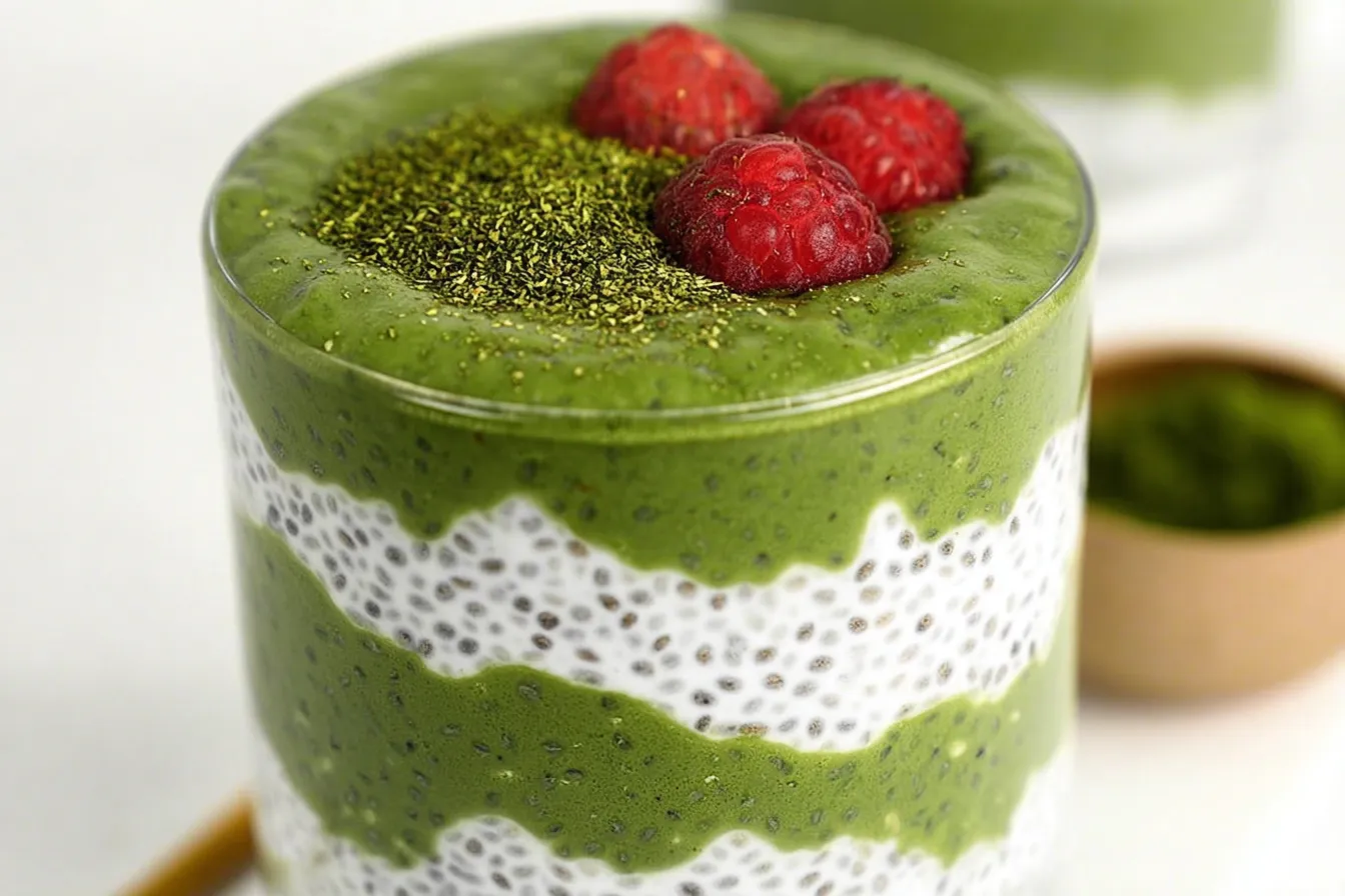 High-Protein Matcha Chia Pudding 