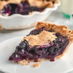 Homemade Blueberry Custard Pie Freshly Baked