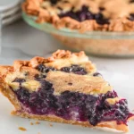 Delicious Homemade Blueberry Custard Pie Slice