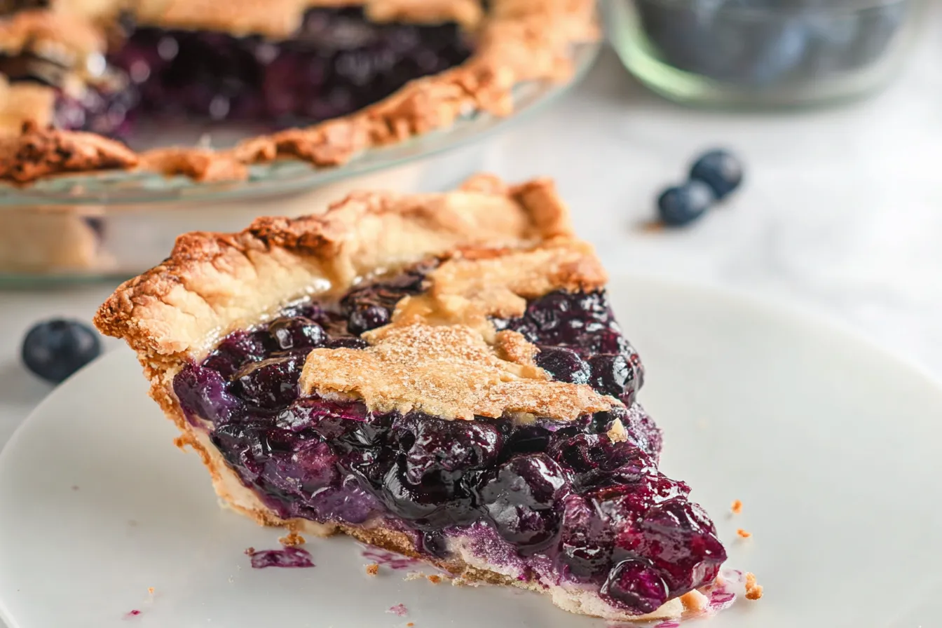 Homemade Blueberry Custard Pie 