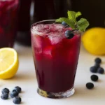 Refreshing Homemade Blueberry Lemonade in a Glass