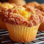 Homemade Peach Cobbler Muffins Freshly Baked
