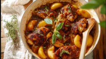 Honey Butter Peach Chicken Plated Delight