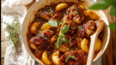 Honey Butter Peach Chicken Plated Delight