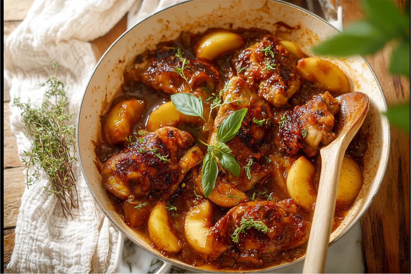Honey Butter Peach Chicken Plated Delight