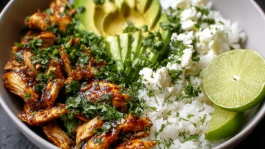 Honey Lime Chicken & Avocado Rice Bowl – Healthy Dinner Idea