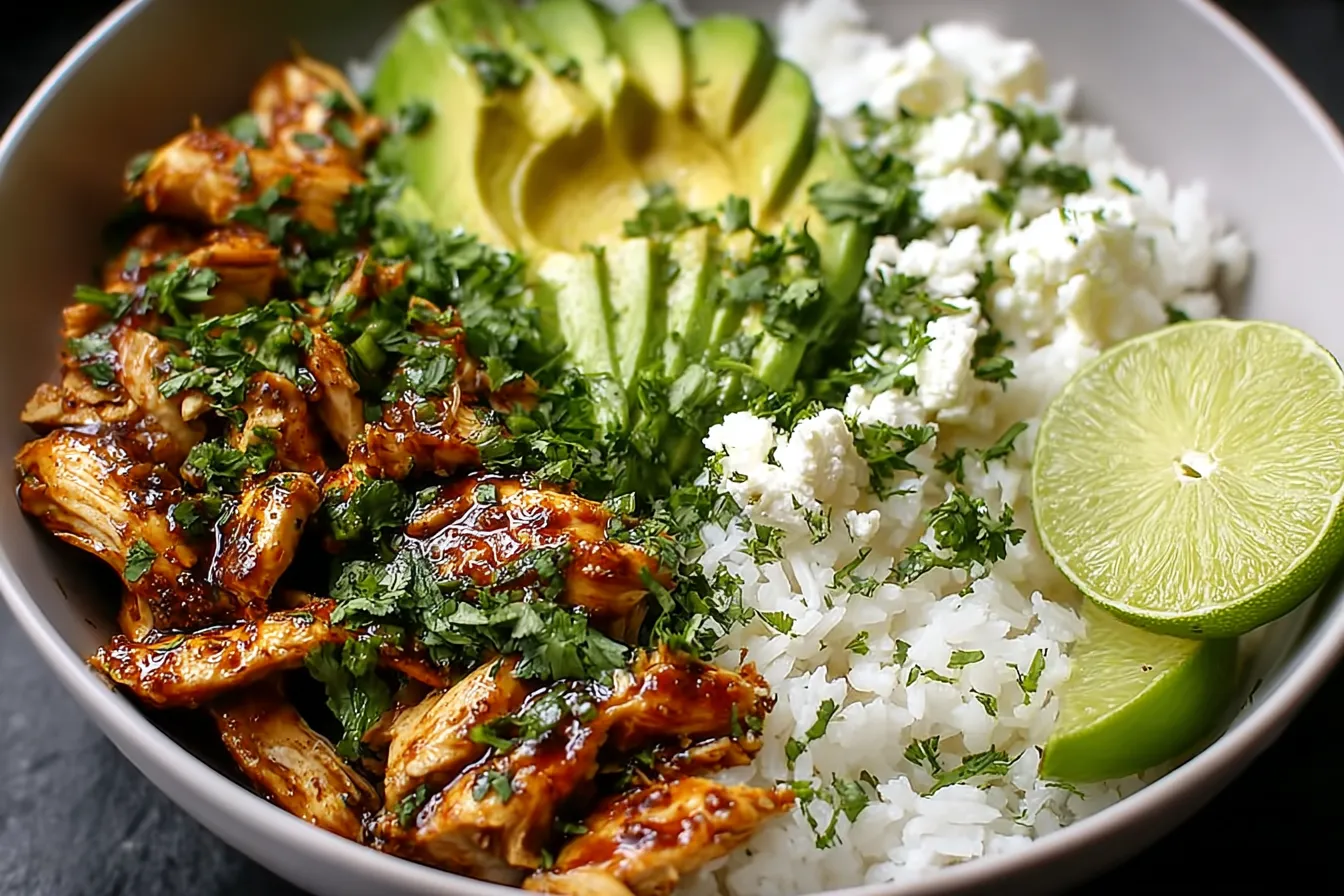 Honey Lime Chicken & Avocado Rice Bowl – Healthy Dinner Idea