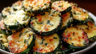 Irresistibly Crunchy Garlic Parmesan Roasted Zucchini Platter