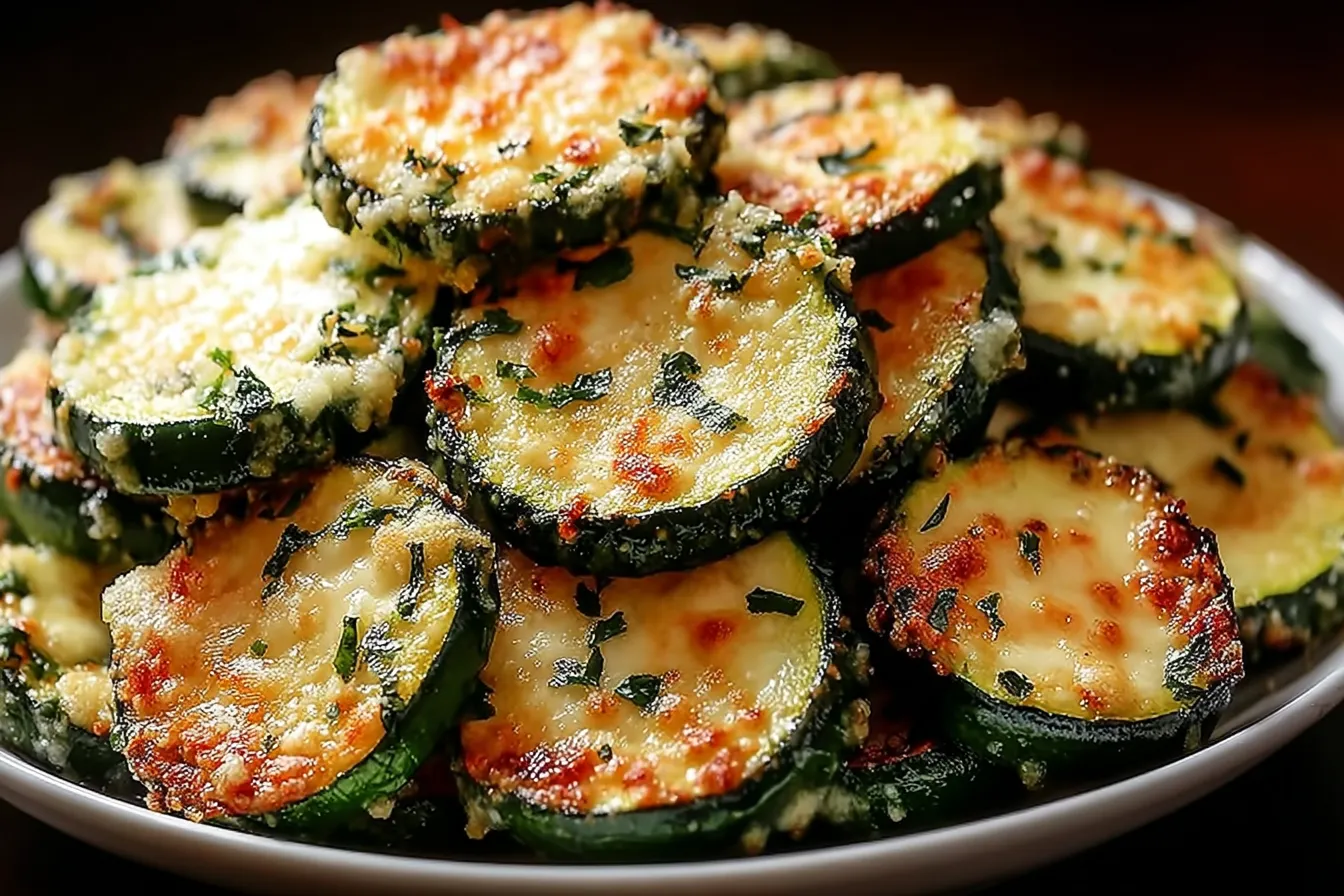 Irresistibly Crunchy Garlic Parmesan Roasted Zucchini Platter