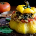 Italian Stuffed Patty Pan Squash on a Serving Platter