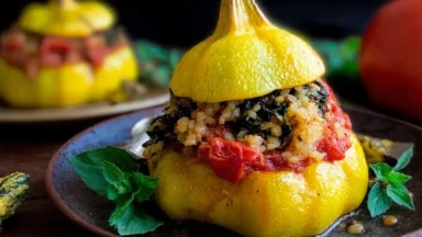 Italian Stuffed Patty Pan Squash Plated Delight