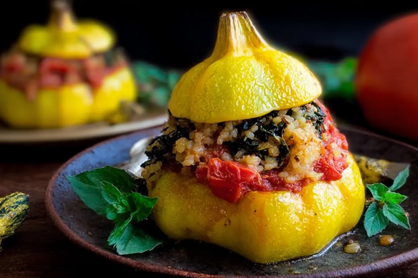 Italian Stuffed Patty Pan Squash Plated Delight