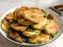Crispy Korean Zucchini Fritters on a Plate