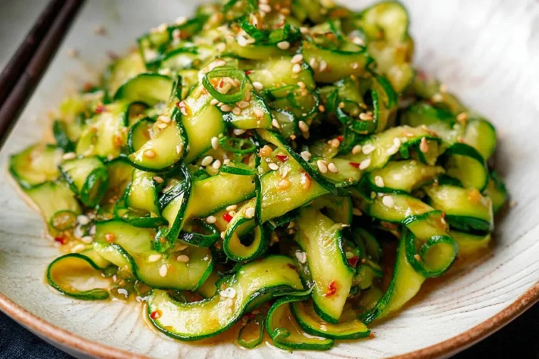 Korean Zucchini Side Dish: A Delicious Health Boost! 3 Korean Zucchini Side Dish Plated with Garnish