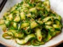 Korean Zucchini Side Dish Plated with Garnish