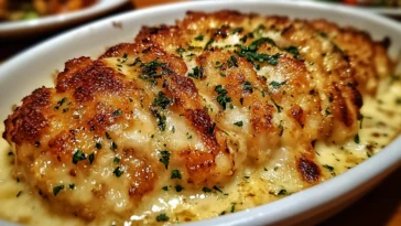 Delicious Longhorn Steakhouse Parmesan Chicken Plated