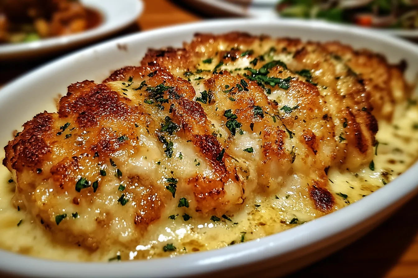 Delicious Longhorn Steakhouse Parmesan Chicken Plated
