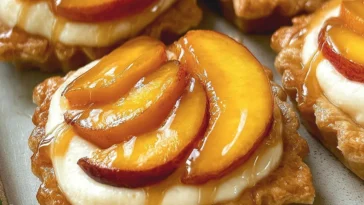 Mini Peach and Cream Cheese Tarts Ready to Serve