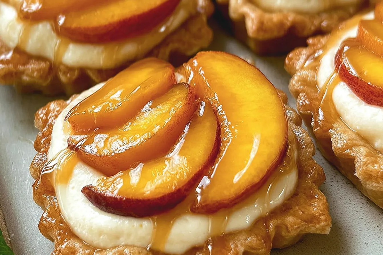 Mini Peach and Cream Cheese Tarts Ready to Serve