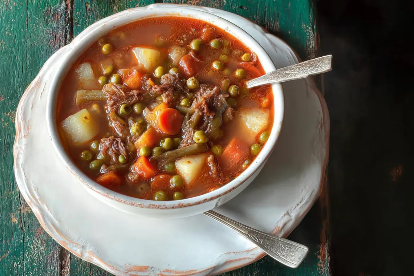 Delicious Bowl of My Mom’s Old-Fashioned Vegetable Beef Soup