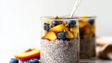 Delicious Nectarine and Blueberry Chia Pudding